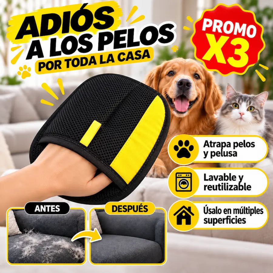 Guante quitapelos para perros y gatos