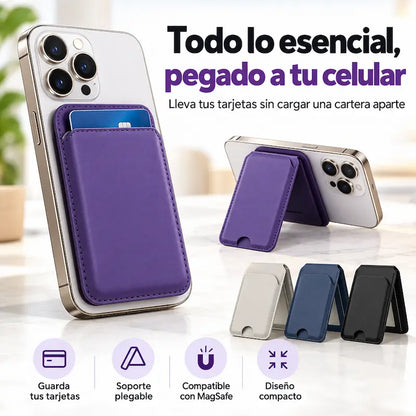 Tarjetero Magnético Plegable | Lleva tus Tarjetas y Usa tu Celular Manos Libres