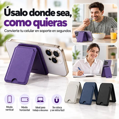 Tarjetero Magnético Plegable | Lleva tus Tarjetas y Usa tu Celular Manos Libres