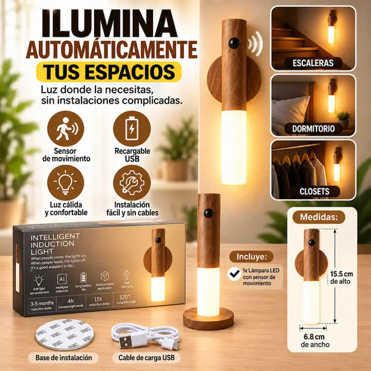 Lámpara LED Recargable con Sensor de Movimiento | Luz automática justo cuando la necesitas