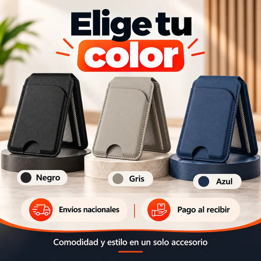 Tarjeteros magnéticos azul gris y negro